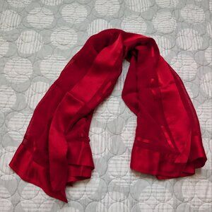 VTG RALPH LAUREN Red Silk 35`` Square Scarf